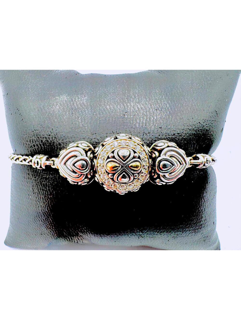 Angela by JH - John  Hardy sterling silver CZ bracelet 14k gold accents bracelet